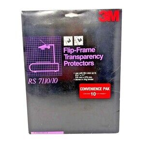 3M Flip-Frame Transparency Protectors PreView RS7110/10 10Pk NOS 8-1/2 x11 max
